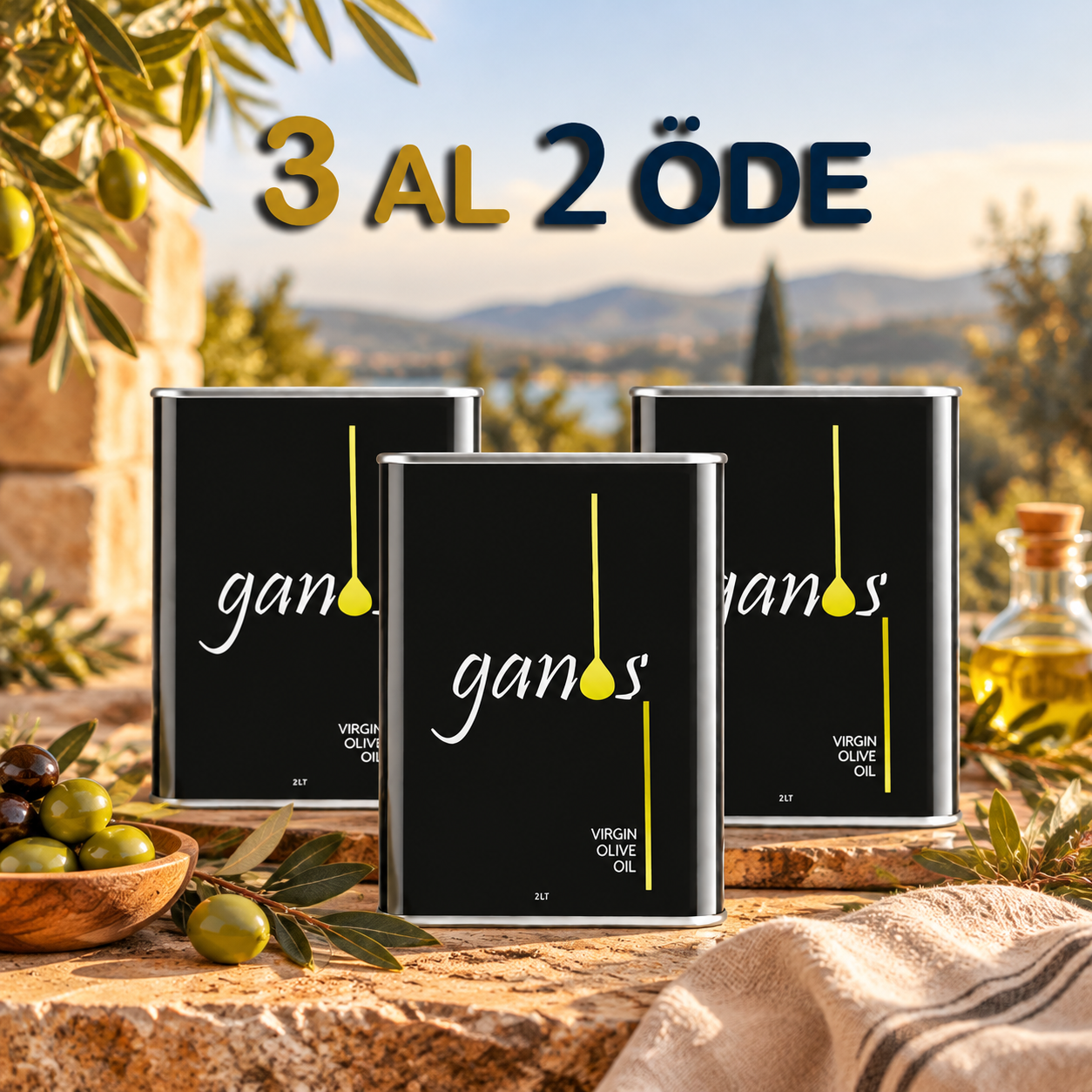 2L (2024 - 2025) NATUREL BİRİNCİ ZEYTİN YAĞI (VIRGIN OLIVE OIL)